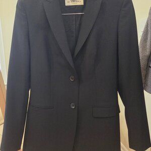 Burberry Black Wool Long Blazer Size 12